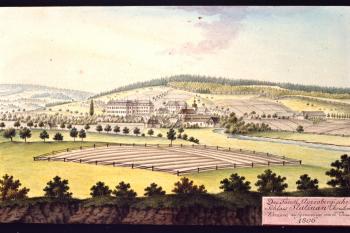 Zámek na obr. I.A.Venuta z r. 1806 (© Ing. Karel Kubín, 09/2017)