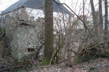 pohled od zadní části, z druhého břehu náhonu (© Jaromír Schoffer, 03/2010)