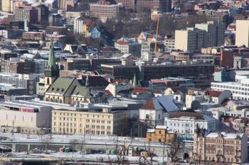 Centrum města Ústí nad Labem s oběma kostely ( © Ivan Grisa 01/2010)