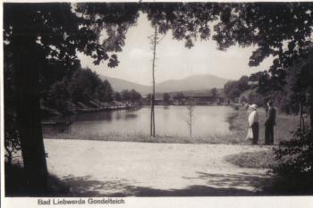 Lázně Libverda - Pohlednice s Gondolovým rybníkem z první pol. 20. století (soukr. sbírka IvoR) (© autor neznámý)