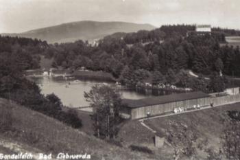 Lázně Libverda - Pohlednice s Gondolovým rybníkem z první pol. 20. století (soukr. sbírka IvoR) (© G. Krause, fotograf, Haindorf)