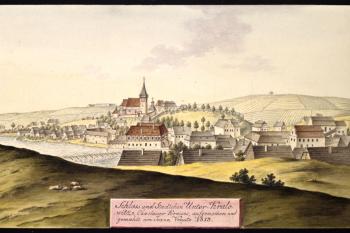 Dolní Kralovice na obr. I.A.Venuta z r. 1813 (© Ing. Karel Kubín, 09/2017)