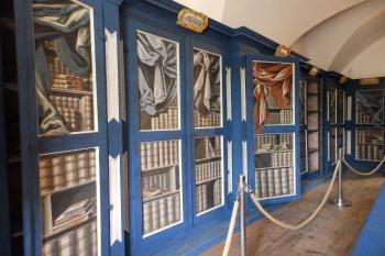 Původní regály v knihovně (© Johannes Cladis, 06/2015)