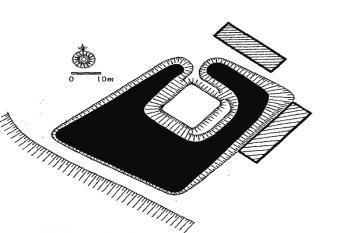 půdorys podle krokování, stav r. 1978 ( © L. Svoboda (in kol.: Encyklopedie českých tvrzí, II. díl [K-R], ARGO, Praha 2000))