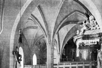 pohled do lodi ( © Antonín Cechner: Soupis památek historických a uměleckých v Čechách, sv. 42 Politický okres kaplický, Archaelogická komise při České akademii věd a umění, , Praha 1921)