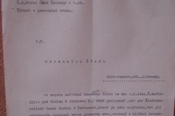 žádost o ponechání umíráčku před zabavením ostatních zvonů (©  05/2010 (z nástěnek u kostela))