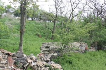 Provalená jižní část ohradní zdi hřbitova ( © Ivan Grisa 05/2010)