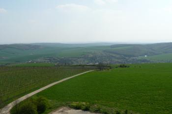výhled na Boleradice - směrem jižním (© David Hamza, 04/2010)
