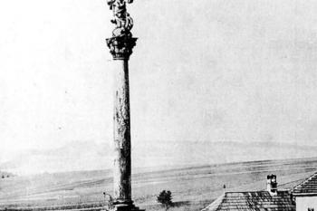 stav sloupu kolem roku 1870 ( © Ivana Maxová, Vratislav Nejedlý, Miloš Suchomel, Pavel Zahradník: Mariánské, trojiční a další světecké sloupy a pilíře v okrese Ústí nad Orlicí, Státní ústav památkové péče, Praha 1998)