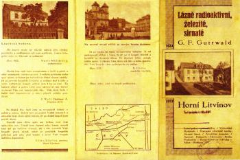 Prvorepubliková reklama na sirnaté lázně (©  Pokorná, Libuše a kol.: Litvínov v proměnách času. Litvínov: Dialog, 200)