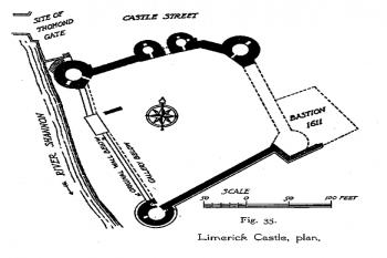 plán hradu ( © H. G. Leask: Irish Castles, 1946 )