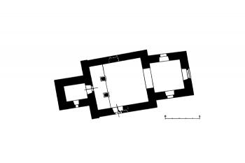 půdorys kostela ( © B. Samek: Umělecké památky Moravy a Slezska, část 2. [J/N], Academia, Praha 1999)