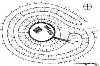 půdorys ( © J. Unger: Koválov : Šlechtické sídlo z 13. století na Jižní Moravě, Muzejní a vlastivědná společnost v Brně, Brno 1996)