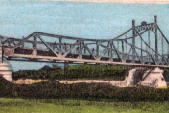 most na historické pohlednici z r. 1915 (© Aleš Novák: Neratovice a okolí na starých pohlednicích, Baron, Hostivice 2007)