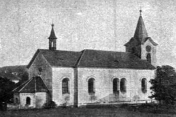 pohled od západu ( © Antonín Podlaha: Posvátná místa království Českého, díl III. - Vikariáty Kralovický, Vlašimský a Zbraslavský, Praha 1909)