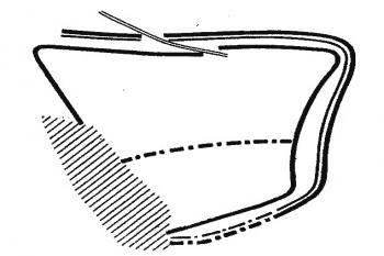 Schematický plánek hradiště Výrov podle Z. Smrže (© V. Čtverák, M. Lutovský, M. Slabina, L. Smejtek: Encyklopedie hradišť v Čechách, Libri, Praha 2003)