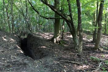archeology realizovaná sonda příčného řezu valu hradiště  (© Jan P. Štěpánek  09/2021)