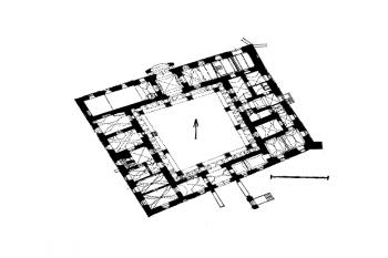 půdorys přízemí zámku (© P. Vlček: Ilustrovaná encyklopedie českých zámků, Libri, Praha 1999)