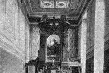 zámecká kaple na počátku 20. století (© Antonín Podlaha: Posvátná místa království Českého; Díl 2., Vikariáty: Berounský, Bystřický a Plzeňský, Dědictví sv. Jana Nepomuckého, Praha 1908)