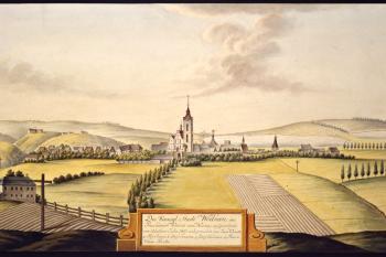 Město na obr. I.A.Venuta z roku 1807 (© Ing. Karel Kubín, 09/2017)