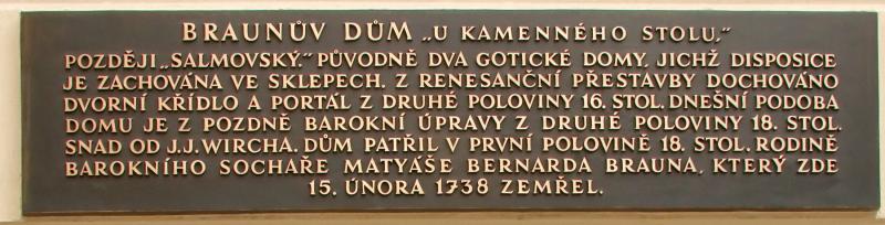 Deska na Braunově domě